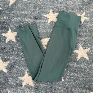 Green Ribbed Leggings